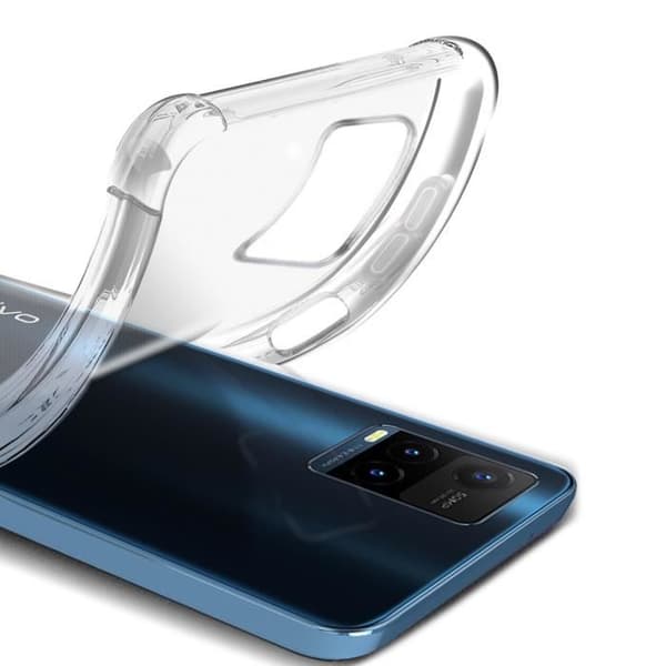 Fodral + Film Vivo Y21, Y21s och Y33s mjukt fodral och transparent härdat glas