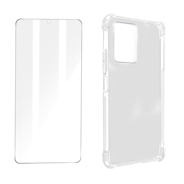 Fodral + Film Vivo Y21, Y21s och Y33s mjukt fodral och transparent härdat glas