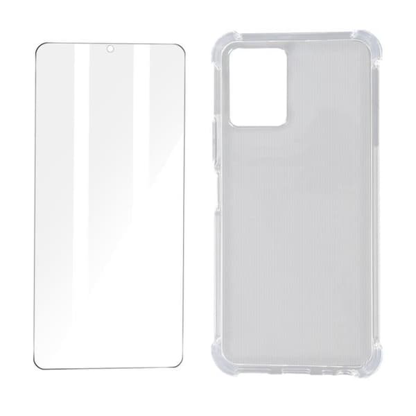 Fodral + Film Vivo Y21, Y21s och Y33s mjukt fodral och transparent härdat glas