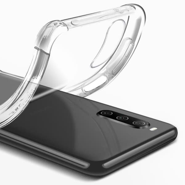 AVIZAR Premium 360° skyddspaket - Sony Xperia 10 IV - Förstärkt skal + Transparent härdat glas - Vit