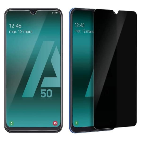 Skyddsfilm - IMAK - Galaxy A30 och A50 - Härdat glas - Antispion - Transparent Vit