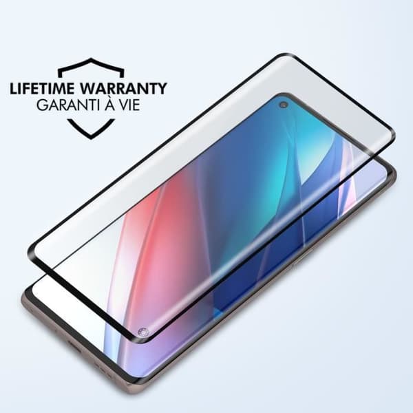 Skyddsfilm - FORCE GLASS - Oppo Find X3 Neo - 9H+ hårdhet - Komplett 3D-skydd - Svart
