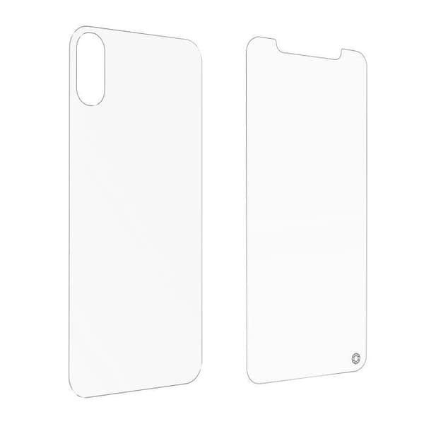 Fram- och bakfilm för iPhone XR Livstidsgaranti Force Glass Clear
