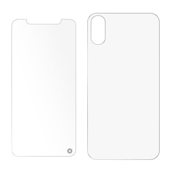Fram- och bakfilm för iPhone XR Livstidsgaranti Force Glass Clear