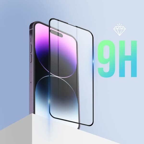 Härdat glas - AVIZAR - iPhone 14 Pro - 9H - 5D Fasad - Full Adhesion Svart