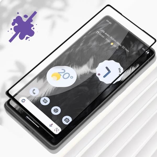 Skyddsfilm - AVIZAR - Google Pixel 7a - 9H härdat glas - Fasad kontur - Anti-repa