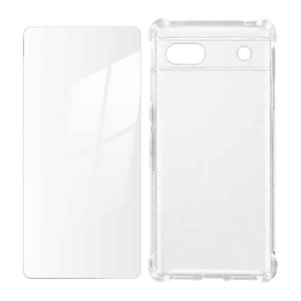 Google Pixel 6a fodral + filmförstärkt fodral + transparent härdat glas