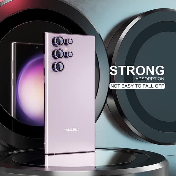 Burgundinpunainen Samsung  S23 / S23 Plus -kameran linssisuojus