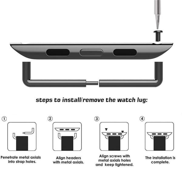 Armbånd Skrue Adapter Apple Watch 6 (40mm) - Gull