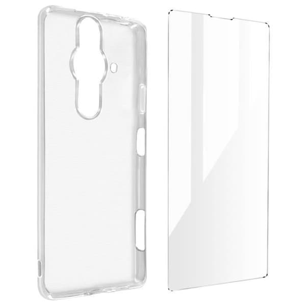 Skyddsfodral - AVIZAR - Sony Xperia Pro-I - Mjuk silikon - 9H härdat glas - Genomskinlig