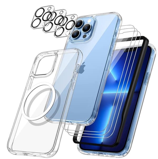 iPhone 15 [9-PACK] 6x Härdat glas + 1x Silkon Skal TPU +Ram