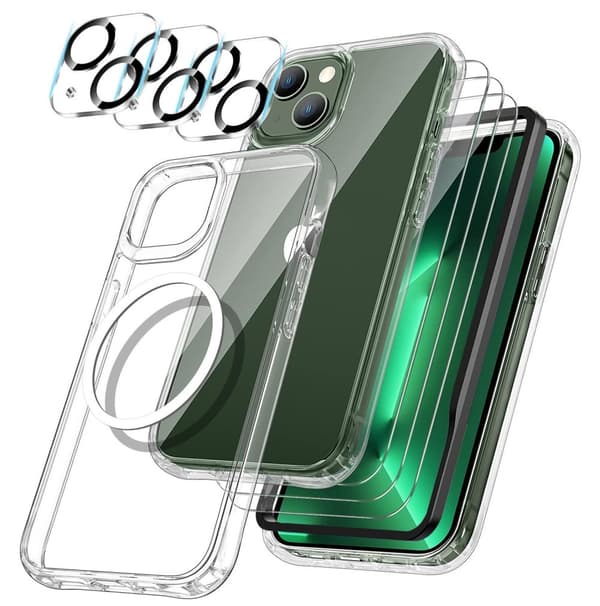 iPhone 15 [9-PACK] 6x Härdat glas + 1x Silkon Skal TPU +Ram