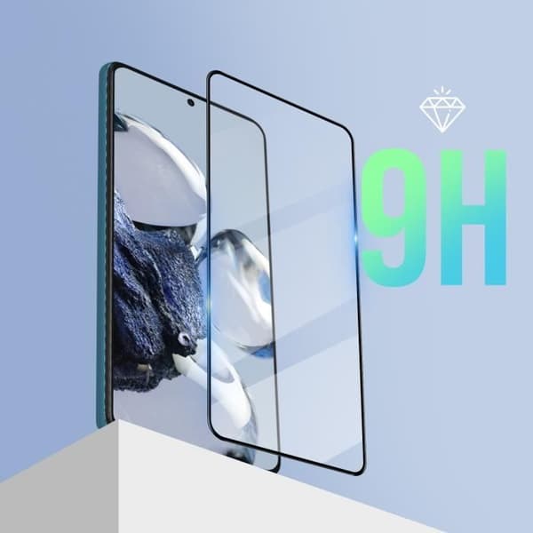 Skyddsglas - AVIZAR - Xiaomi 12T/12T Pro - 9H - 5D fasade kanter - Full vidhäftning