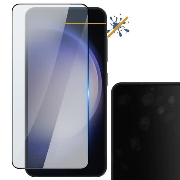 Härdat glas för Galaxy S23 9H hårdhet Ultratunt 0,2 mm 2,5D fasad kant svart