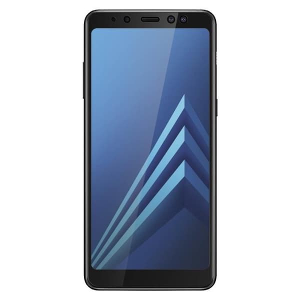 Galaxy A8 helt härdat glas Explosionssäkert skärmskydd Svart Svart