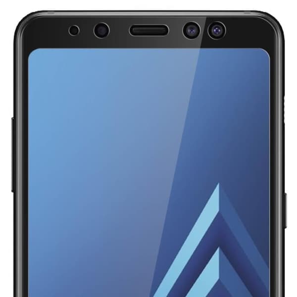 Galaxy A8 helt härdat glas Explosionssäkert skärmskydd Svart Svart