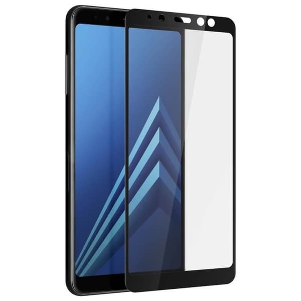 Galaxy A8 helt härdat glas Explosionssäkert skärmskydd Svart Svart
