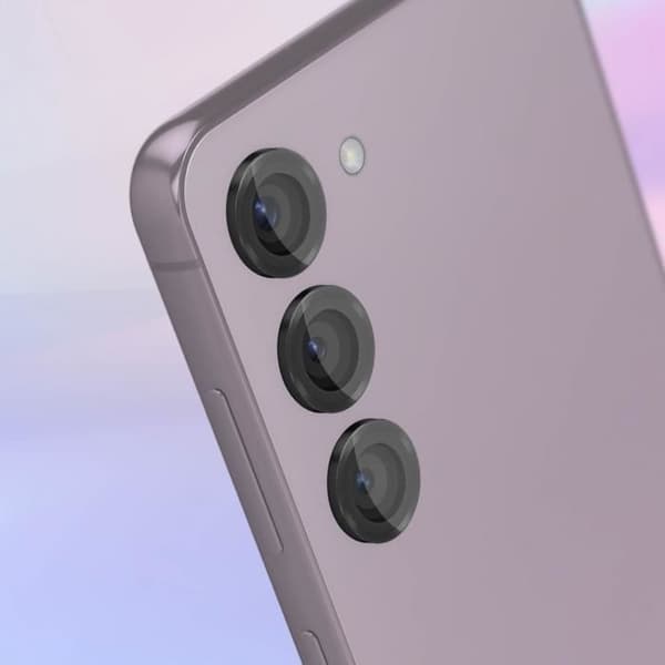 Kamerafilm för Galaxy S23 och S23 Plus - AVIZAR - 9H härdat glas - Svart kontur