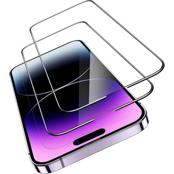 2-PACK iPhone 15 hærdet glas 0,26 mm 2,5D 9H fuldformat