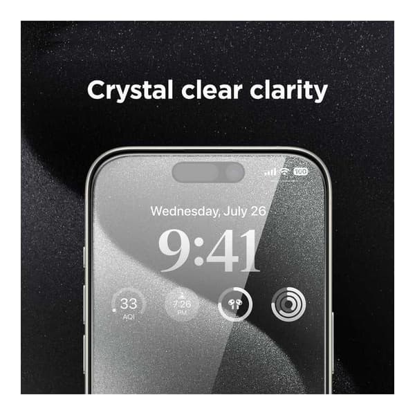 2-PACK iPhone 15 Privacy Hærdet glas 0,26 mm 2,5D 9H