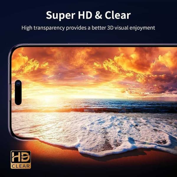 2-PACK iPhone 15 Privacy Hærdet glas 0,26 mm 2,5D 9H