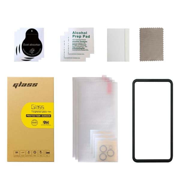 INF 3-pak iPhone 15 skjermbeskytter og 3-pak kameralinsebeskytter iPhone 15
