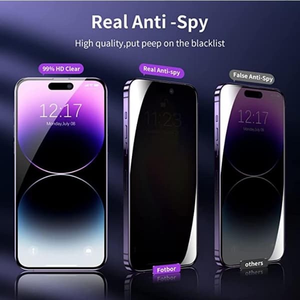 [2-PACK] Privacy iPhone 15 Pro Max skærmbeskytter hærdet glas
