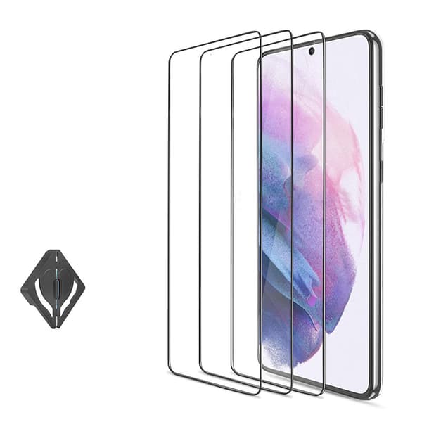 Skärmskydd i härdat glas stödjer fingeravtrycksupplåsning 3-pack Samsung Galaxy S21 Plus
