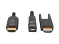 Miniatyrbilde 3 av 5: MANHATTAN Active Optical High Speed HDMI fiberoptisk kabel med avtakbar kontakt 4K@60Hz UHD, HDMI hann til Micro HDMI hann (Type D) og avtakbar HDMI