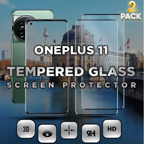 2-Pack OnePlus 11 - Härdat glas 9H - Super kvalitet 3D Skärmskydd