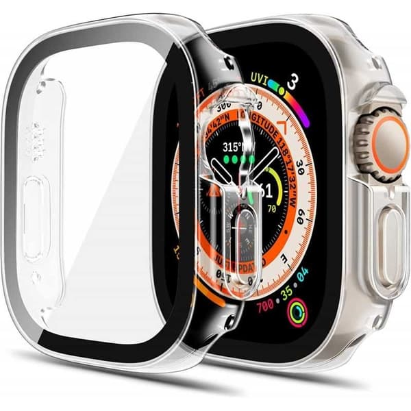 Apple Watch 49mm Ultra Stötdämpande Skal 9H Härdat Glas 2in1