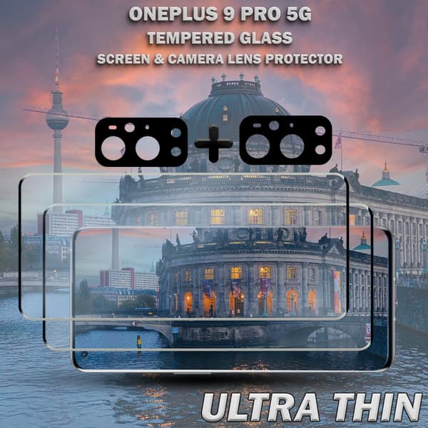 2-Pack OnePlus 9 Pro 5G & 2-Pack linsskydd - Härdat Glas 9H - Super kvalitet 3D
