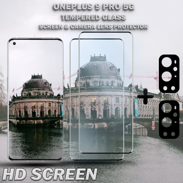 2-Pack OnePlus 9 Pro 5G & 2-Pack linsskydd - Härdat Glas 9H - Super kvalitet 3D