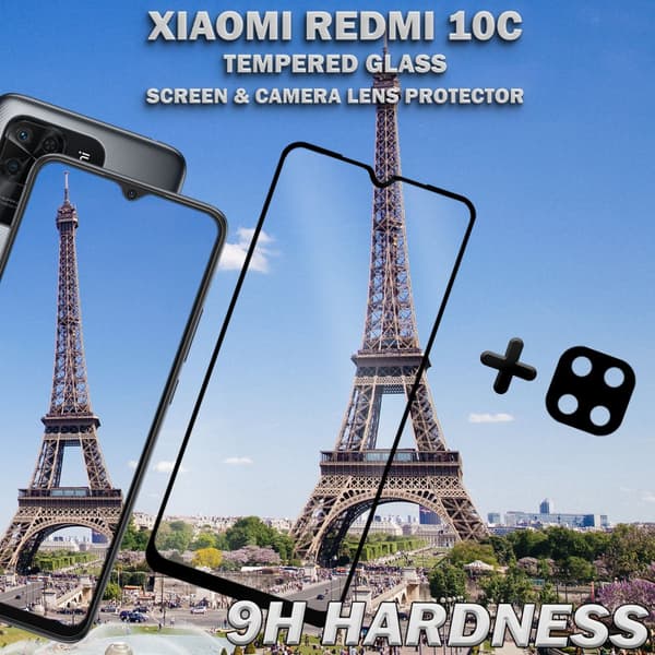 Xiaomi Redmi 10C & 1-Pack linsskydd - Härdat Glas 9H - Super kvalitet 3D