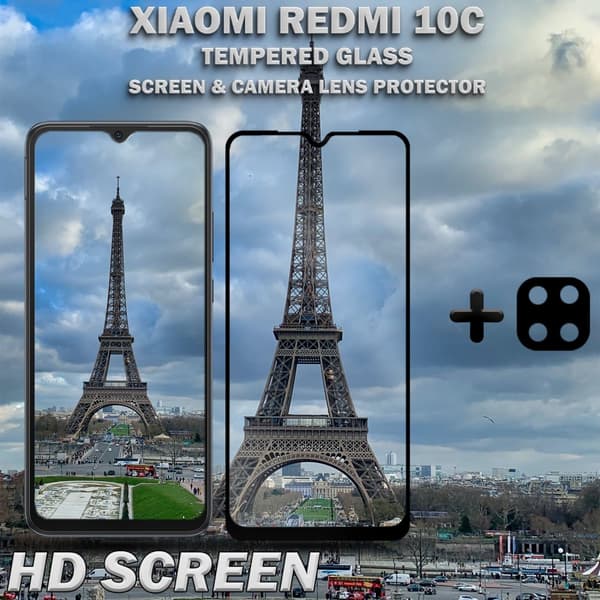 Xiaomi Redmi 10C & 1-Pack linsskydd - Härdat Glas 9H - Super kvalitet 3D