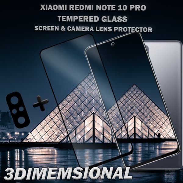 Xiaomi Redmi Note 10 Pro & 1-Pack linsskydd - Härdat Glas 9H - Super kvalitet 3D