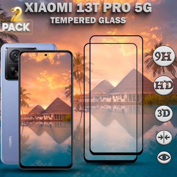 2-Pack Xiaomi 13T Pro 5G - Härdat glas 9H - Super kvalitet 3D Skärmskydd