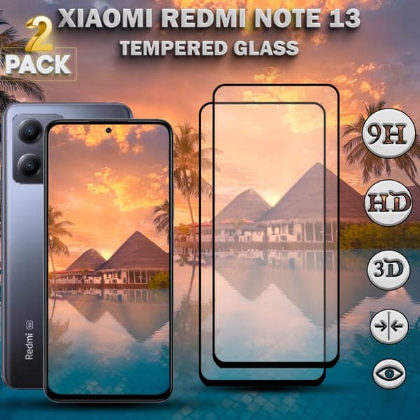 2-Pack Xiaomi Redmi Note 13 - Härdat glas 9H - Super kvalitet 3D Skärmskydd