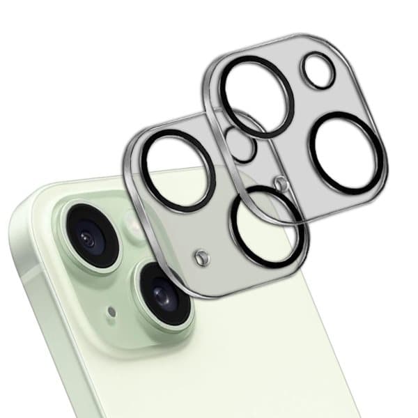 [2-Pack] iPhone 15 Plus Linsskydd av Härdat Glas - Skydd för Kamera, Anti-Reptåligt