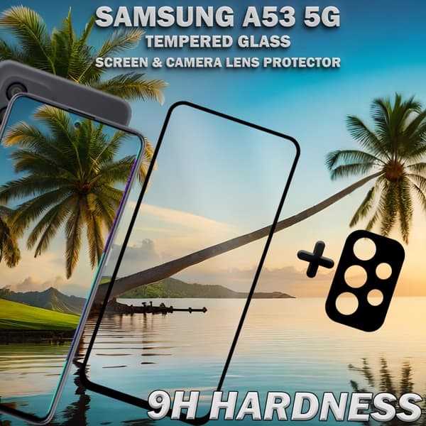 Samsung A53 5G & 1-Pack linsskydd - Härdat Glas 9H - Super kvalitet 3D