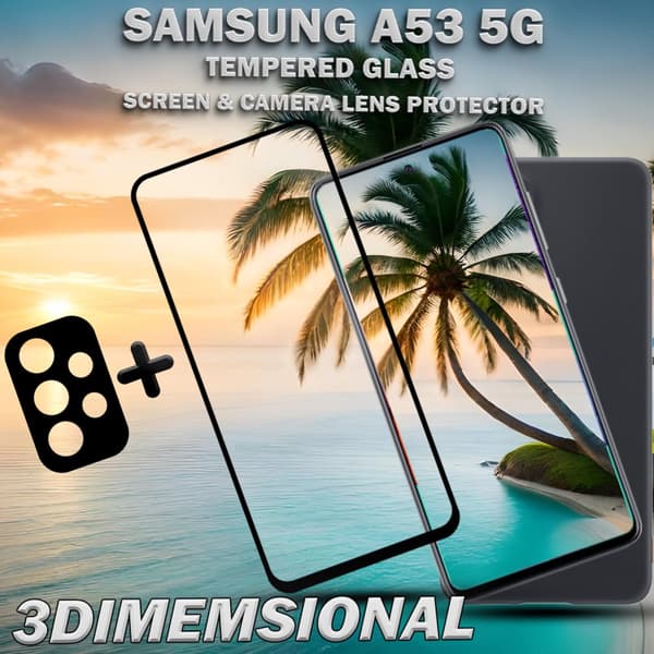 Samsung A53 5G & 1-Pack linsskydd - Härdat Glas 9H - Super kvalitet 3D
