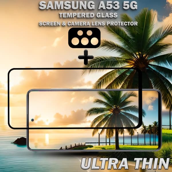 Samsung A53 5G & 1-Pack linsskydd - Härdat Glas 9H - Super kvalitet 3D