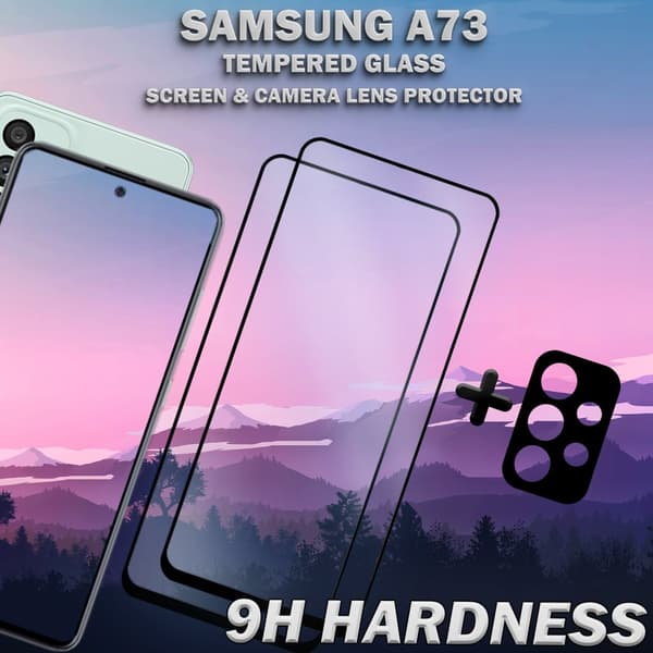 2-Pack Samsung A73 & 1-Pack linsskydd - Härdat Glas 9H - Super kvalitet 3D