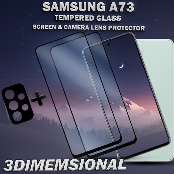 2-Pack Samsung A73 & 1-Pack linsskydd - Härdat Glas 9H - Super kvalitet 3D