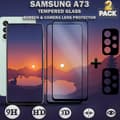 Miniatyrbild 1 av 5: 2-Pack Samsung A73 & 2-Pack linsskydd - Härdat Glas 9H - Super kvalitet 3D