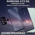 Miniatyrbild 4 av 5: Samsung A73 5G & 1-Pack linsskydd - Härdat Glas 9H - Super kvalitet 3D