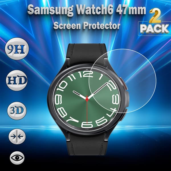 2-Pack Samsung Watch 47mm - Härdat glas 9H-Super kvalitet 3D Skärmskydd