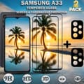 Miniatyrbild 1 av 5: 2-Pack Samsung A33 Skärmskydd & 2-Pack linsskydd - Härdat Glas 9H - Super kvalitet 3D