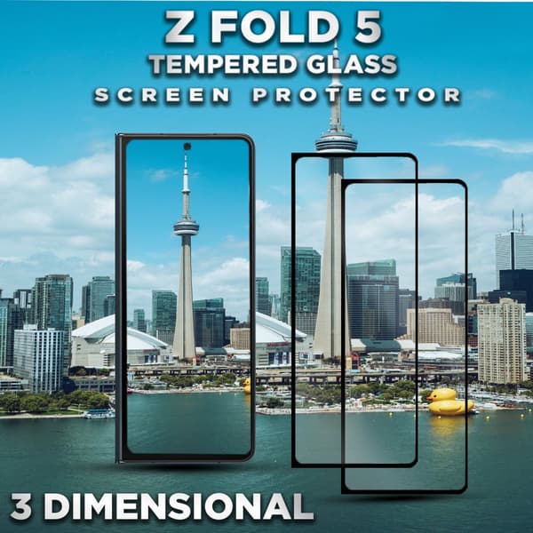 2-Pack Samsung Galaxy Z FOLD 5 - Härdat Glas 9H - Super Kvalitet 3D Skärmskydd