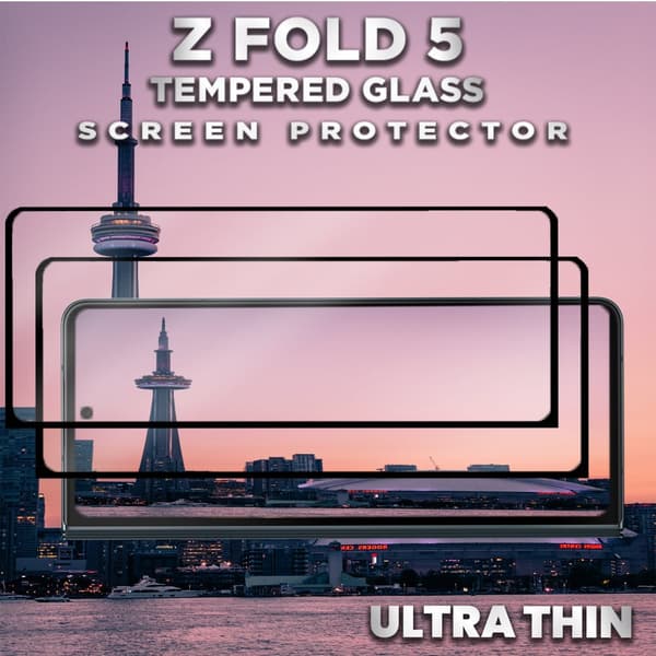 2-Pack Samsung Galaxy Z FOLD 5 - Härdat Glas 9H - Super Kvalitet 3D Skärmskydd